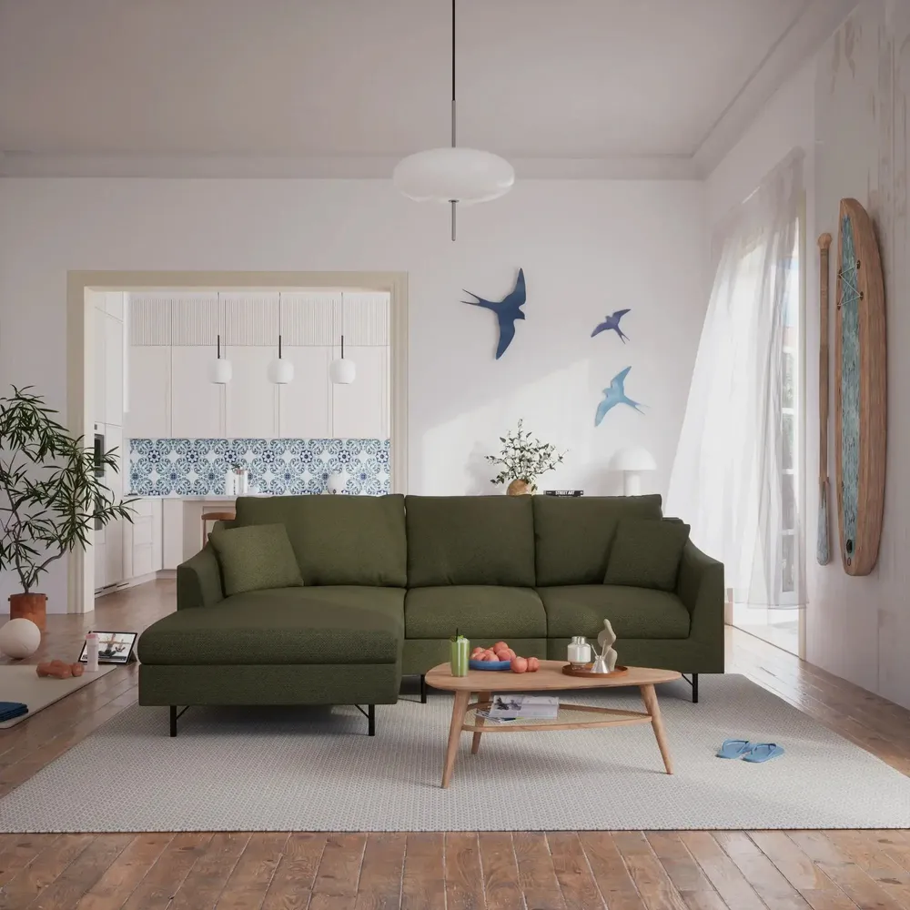 Sofas for hospitalities & contracts - 4-Seater Left Corner Sofa ALFAMA - Green - CITY SOFA