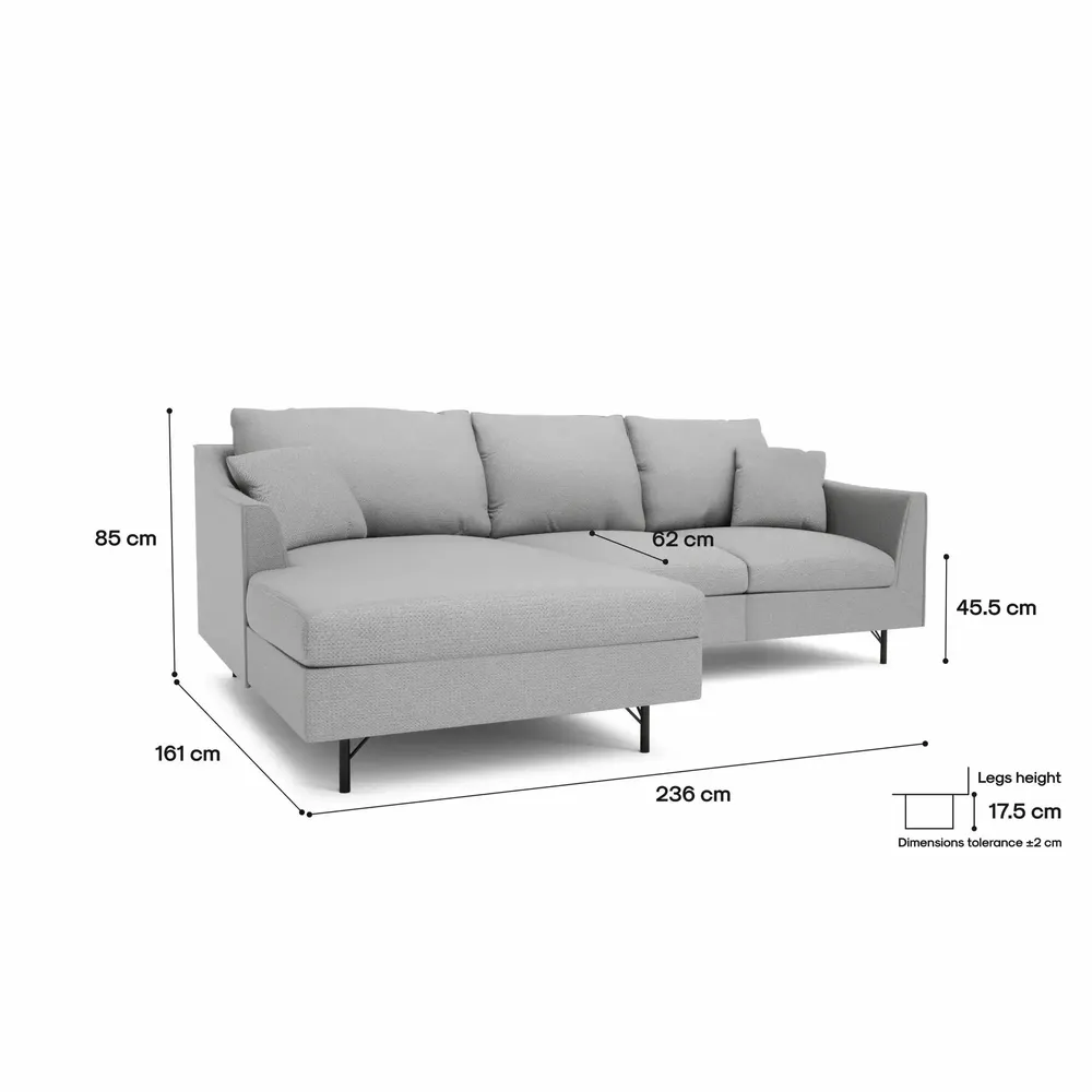 Sofas for hospitalities & contracts - 4-Seater Left Corner Sofa ALFAMA - Grey - CITY SOFA