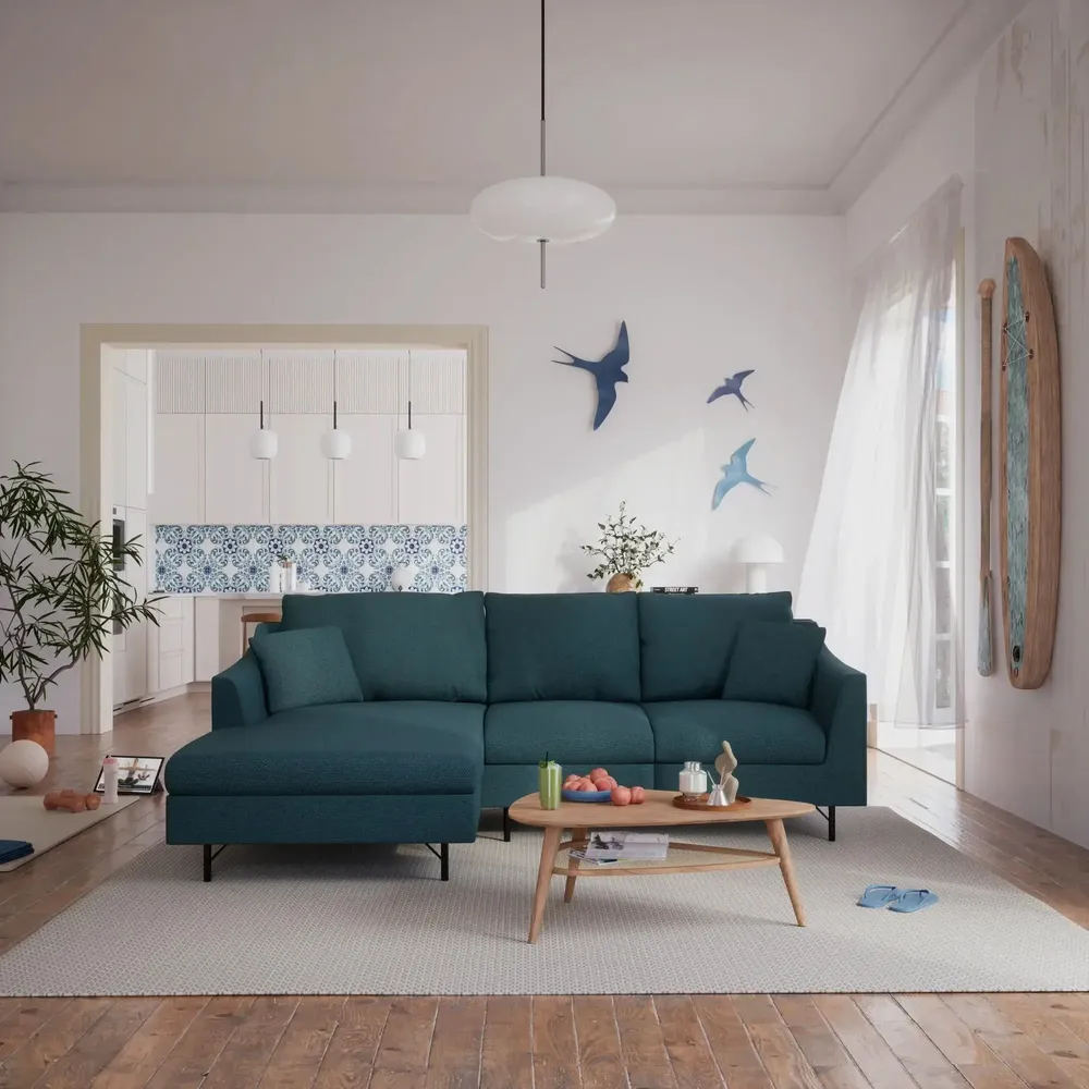 Sofas for hospitalities & contracts - 4-Seater Left Corner Sofa ALFAMA - Deep Blue - CITY SOFA