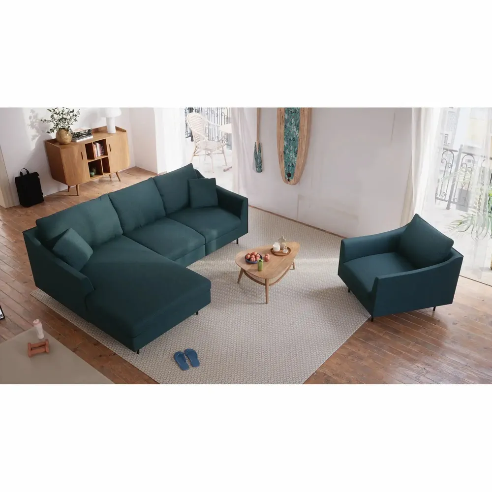 Sofas for hospitalities & contracts - 4-Seater Left Corner Sofa ALFAMA - Deep Blue - CITY SOFA