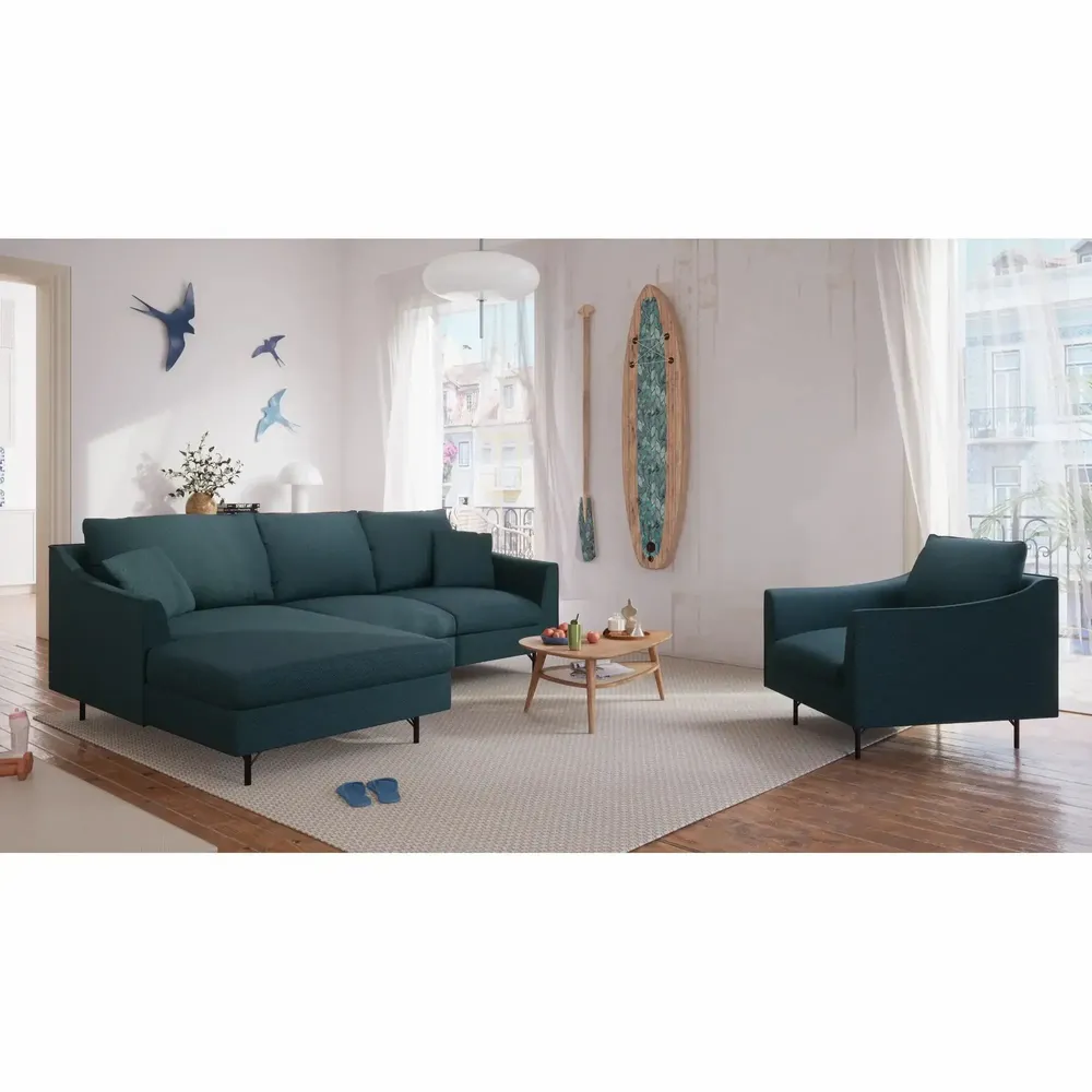 Sofas for hospitalities & contracts - 4-Seater Left Corner Sofa ALFAMA - Deep Blue - CITY SOFA