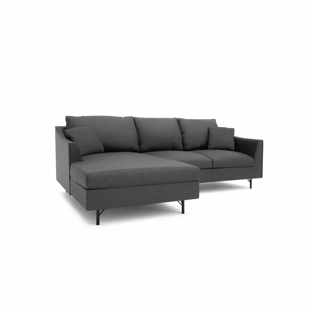 Sofas for hospitalities & contracts - 4-Seater Left Corner Sofa ALFAMA - Dark Grey - CITY SOFA