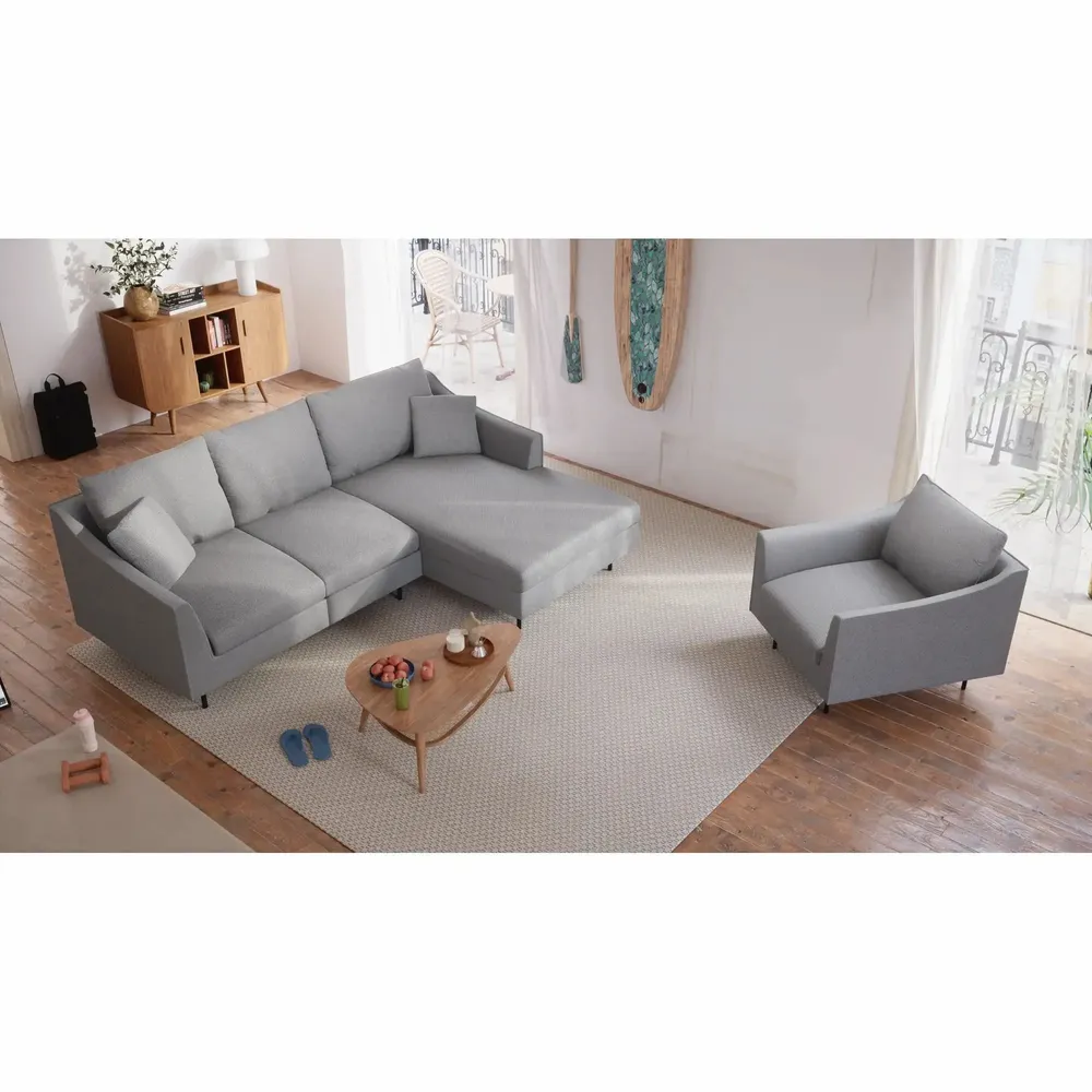 Sofas for hospitalities & contracts - 4-Seater Right Corner Sofa ALFAMA - Grey - CITY SOFA