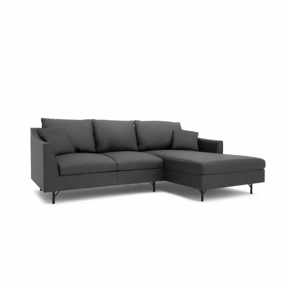 Sofas for hospitalities & contracts - 4-Seater Right Corner Sofa ALFAMA - Dark Grey - CITY SOFA