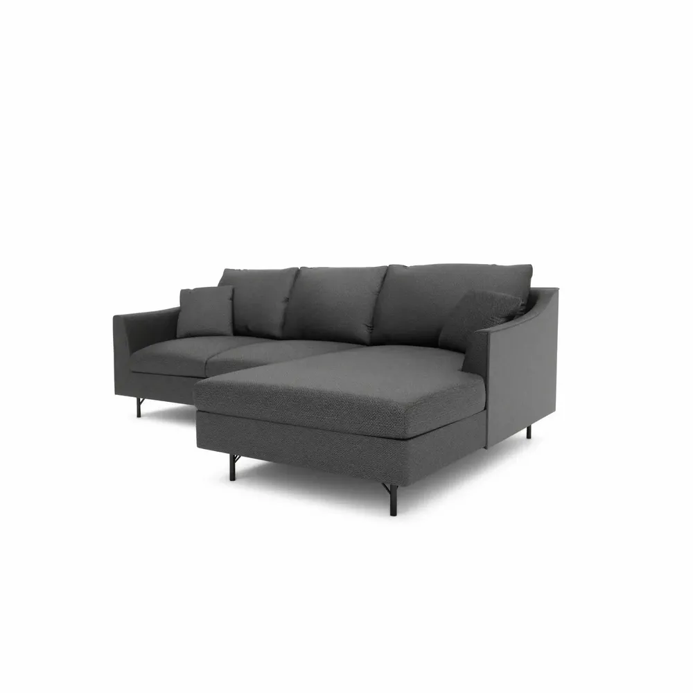 Sofas for hospitalities & contracts - 4-Seater Right Corner Sofa ALFAMA - Dark Grey - CITY SOFA