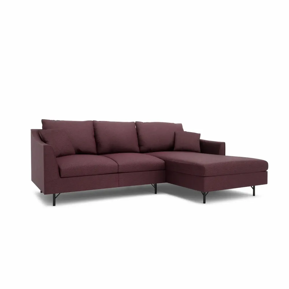 Sofas for hospitalities & contracts - 4-Seater Right Corner Sofa ALFAMA - Burgundy - CITY SOFA