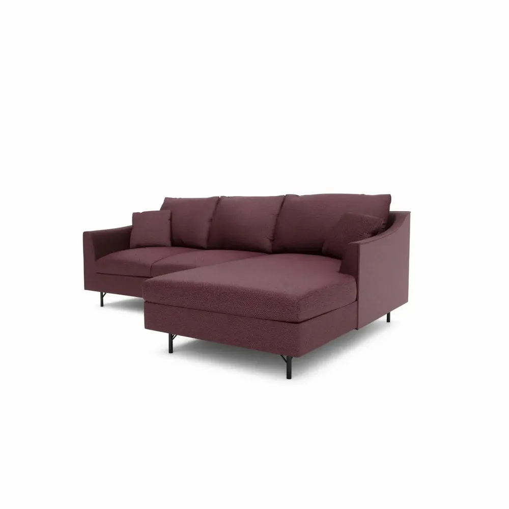 Sofas for hospitalities & contracts - 4-Seater Right Corner Sofa ALFAMA - Burgundy - CITY SOFA