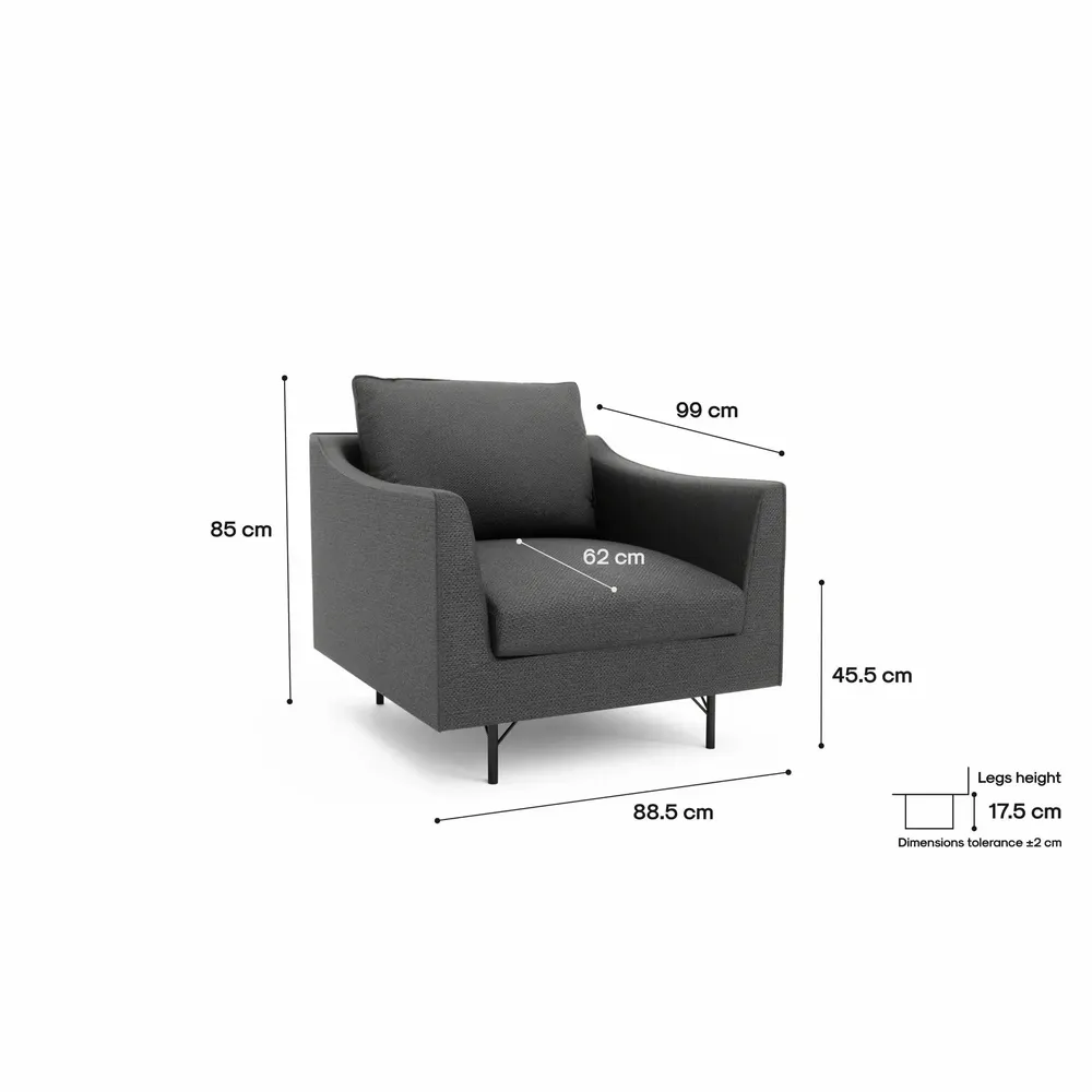 Fauteuils pour collectivités - Fauteuil ALFAMA - Gris foncé - CITY SOFA