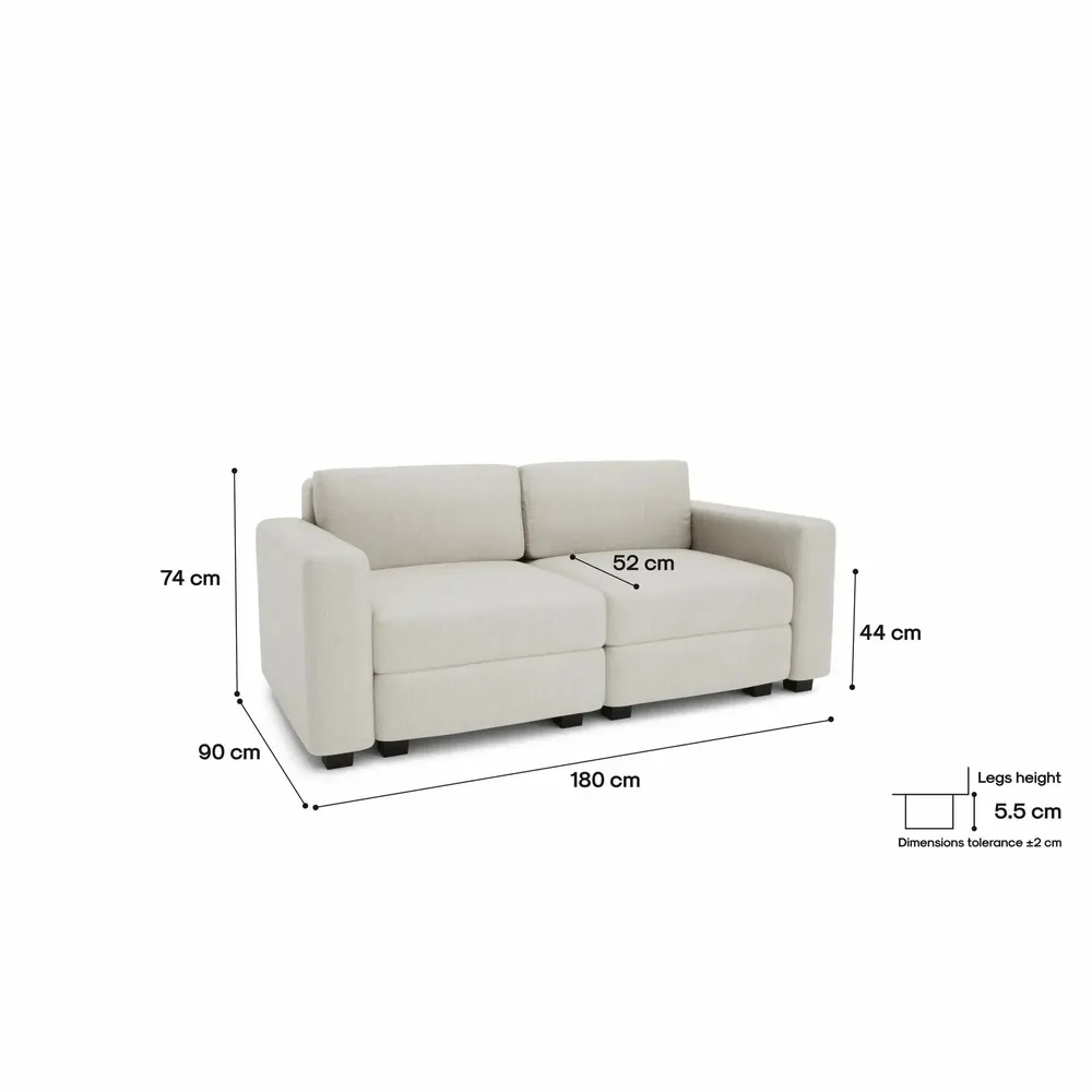 Sofas for hospitalities & contracts - 2-Seater Modular Sofa GRACIA - Cream Beige - CITY SOFA