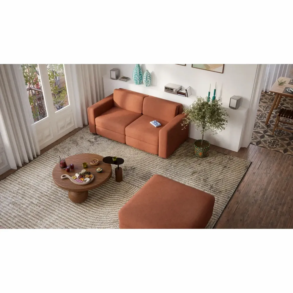 Sofas for hospitalities & contracts - 2-Seater Modular Sofa GRACIA - Terracotta - CITY SOFA