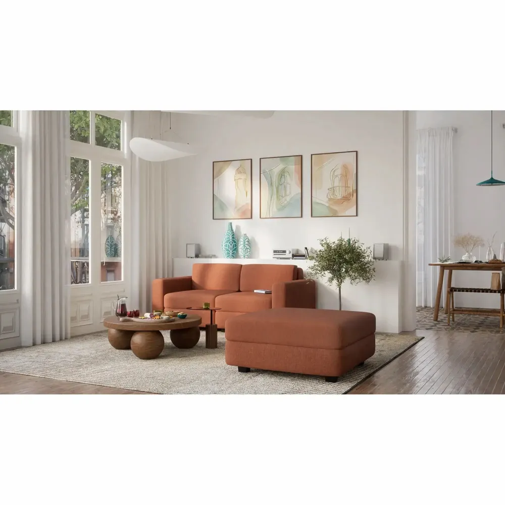 Sofas for hospitalities & contracts - 2-Seater Modular Sofa GRACIA - Terracotta - CITY SOFA