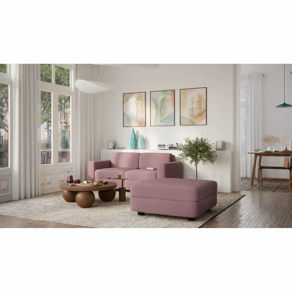 Sofas for hospitalities & contracts - 2-Seater Modular Sofa GRACIA - Dusty Pink - CITY SOFA