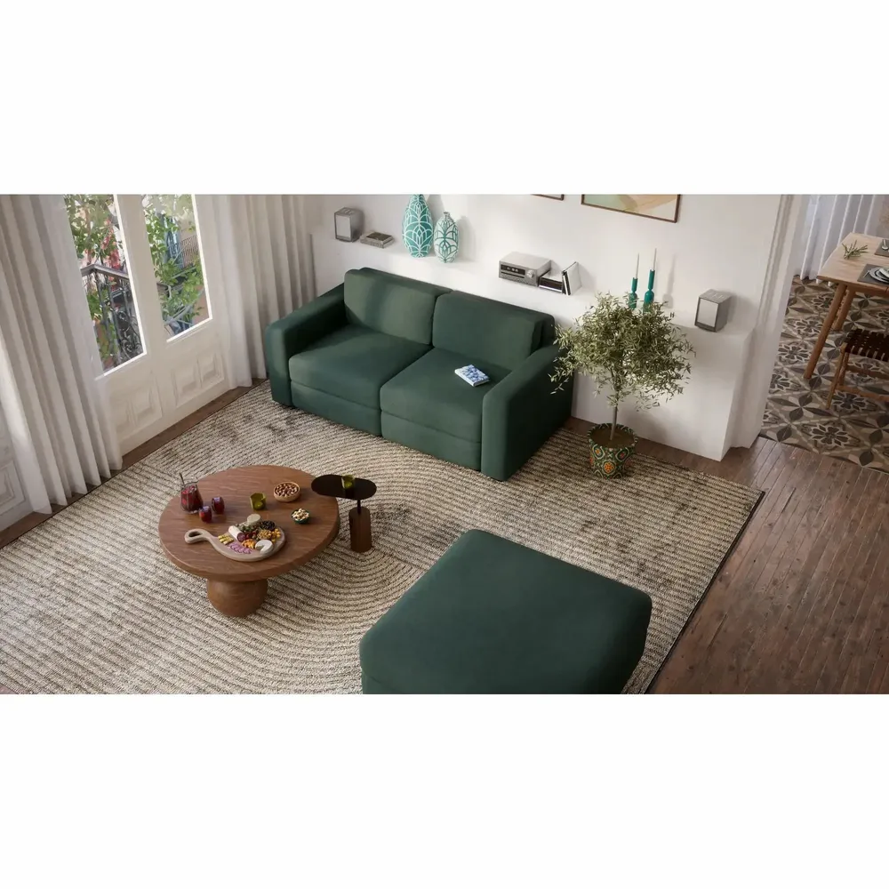 Sofas for hospitalities & contracts - 2-Seater Modular Sofa GRACIA - Green - CITY SOFA