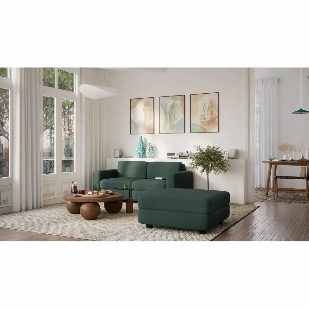 Sofas for hospitalities & contracts - 2-Seater Modular Sofa GRACIA - Green - CITY SOFA