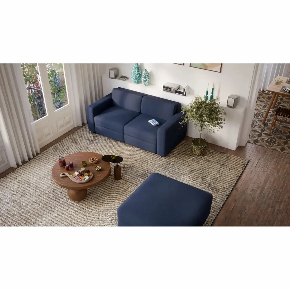 Sofas for hospitalities & contracts - 2-Seater Modular Sofa GRACIA - Dark Blue - CITY SOFA