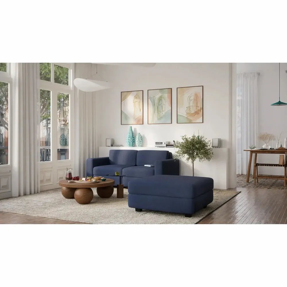 Sofas for hospitalities & contracts - 2-Seater Modular Sofa GRACIA - Dark Blue - CITY SOFA