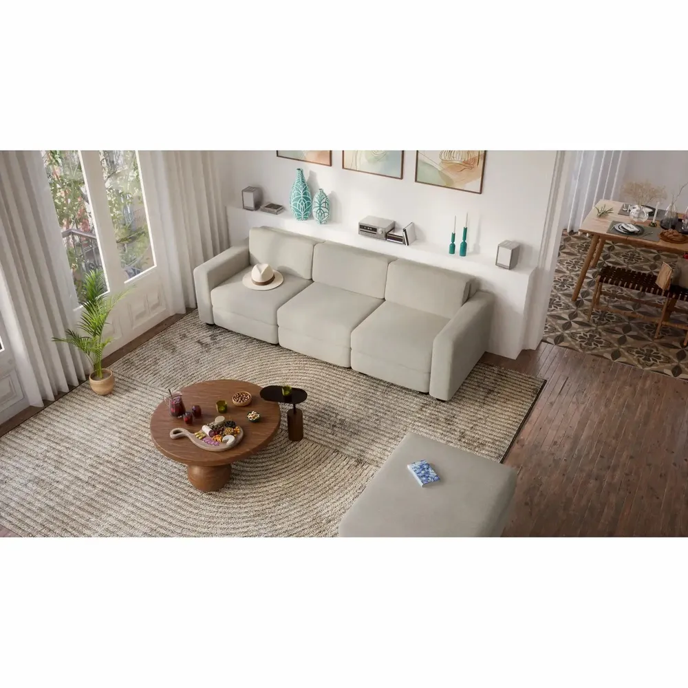Sofas for hospitalities & contracts - 3-Seater Modular Sofa GRACIA - Beige Grey - CITY SOFA
