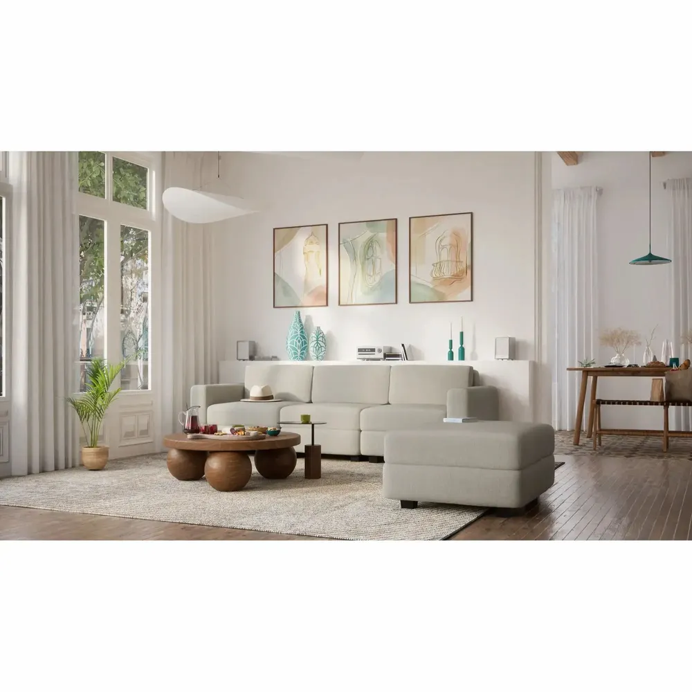 Sofas for hospitalities & contracts - 3-Seater Modular Sofa GRACIA - Beige Grey - CITY SOFA