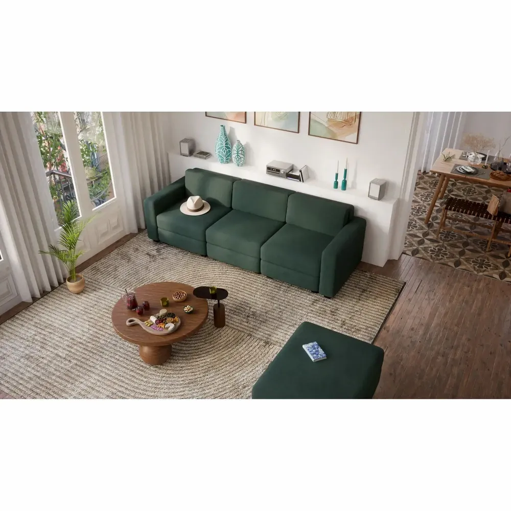 Sofas for hospitalities & contracts - 3-Seater Modular Sofa GRACIA - Green - CITY SOFA