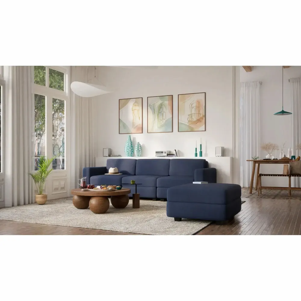 Sofas for hospitalities & contracts - 3-Seater Modular Sofa GRACIA - Dark Blue - CITY SOFA