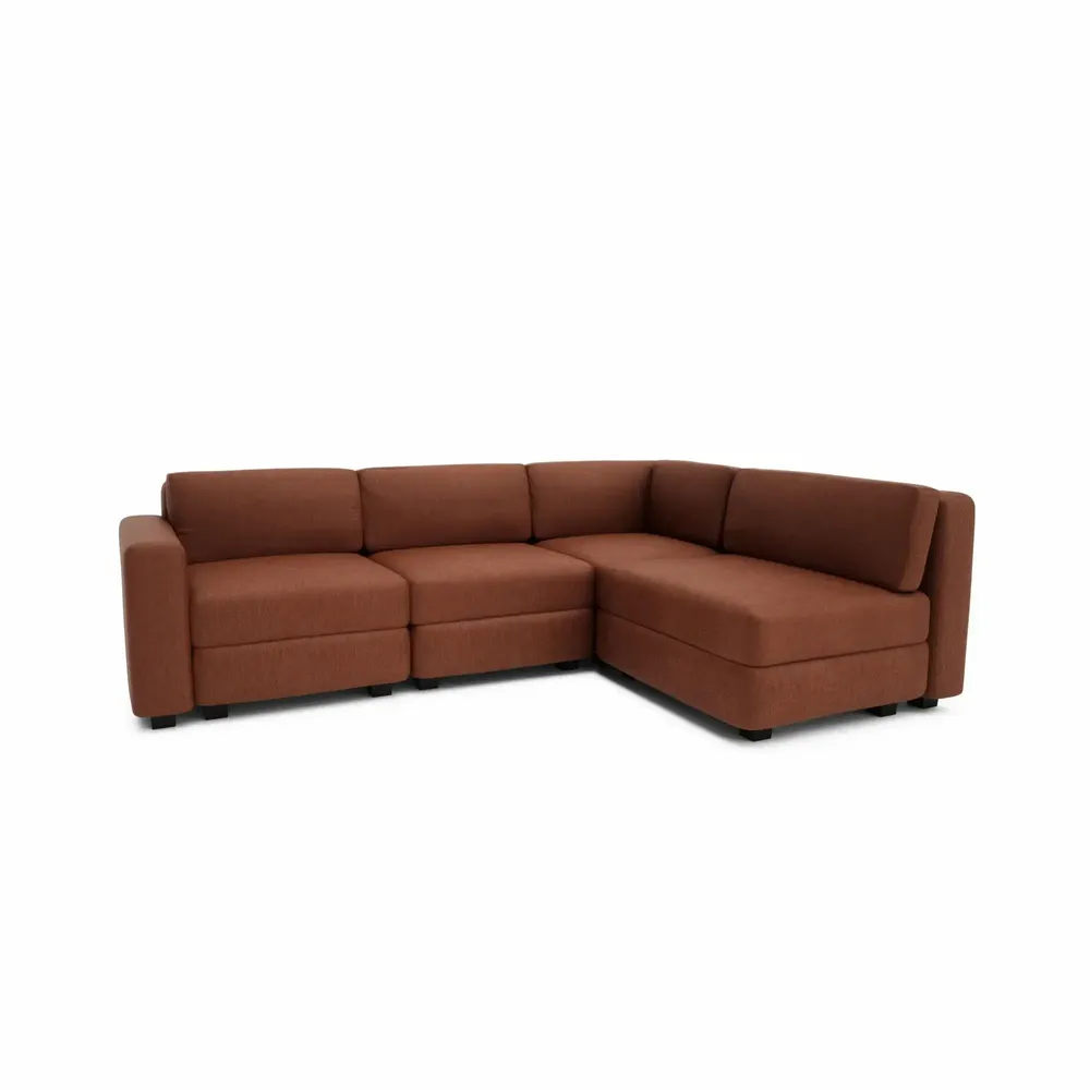 Sofas for hospitalities & contracts - 4-Seater Corner Modular Sofa GRACIA - Terracotta - CITY SOFA