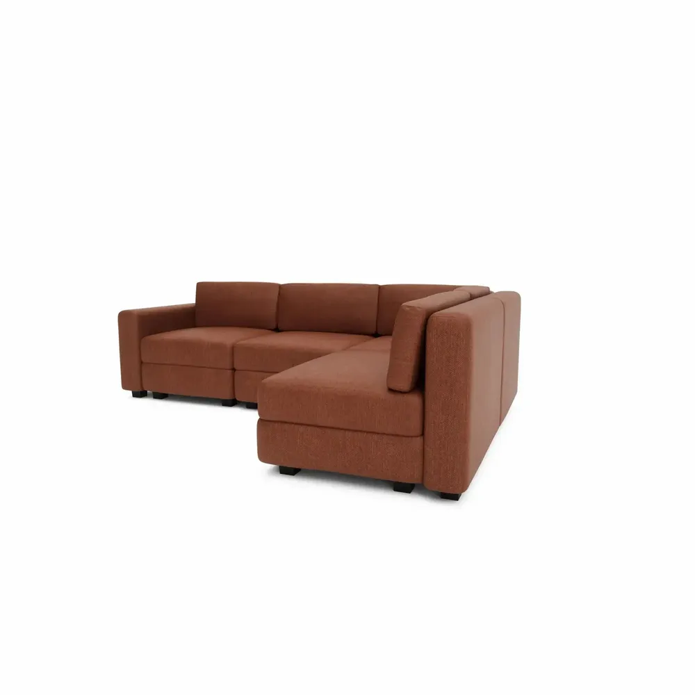 Sofas for hospitalities & contracts - 4-Seater Corner Modular Sofa GRACIA - Terracotta - CITY SOFA