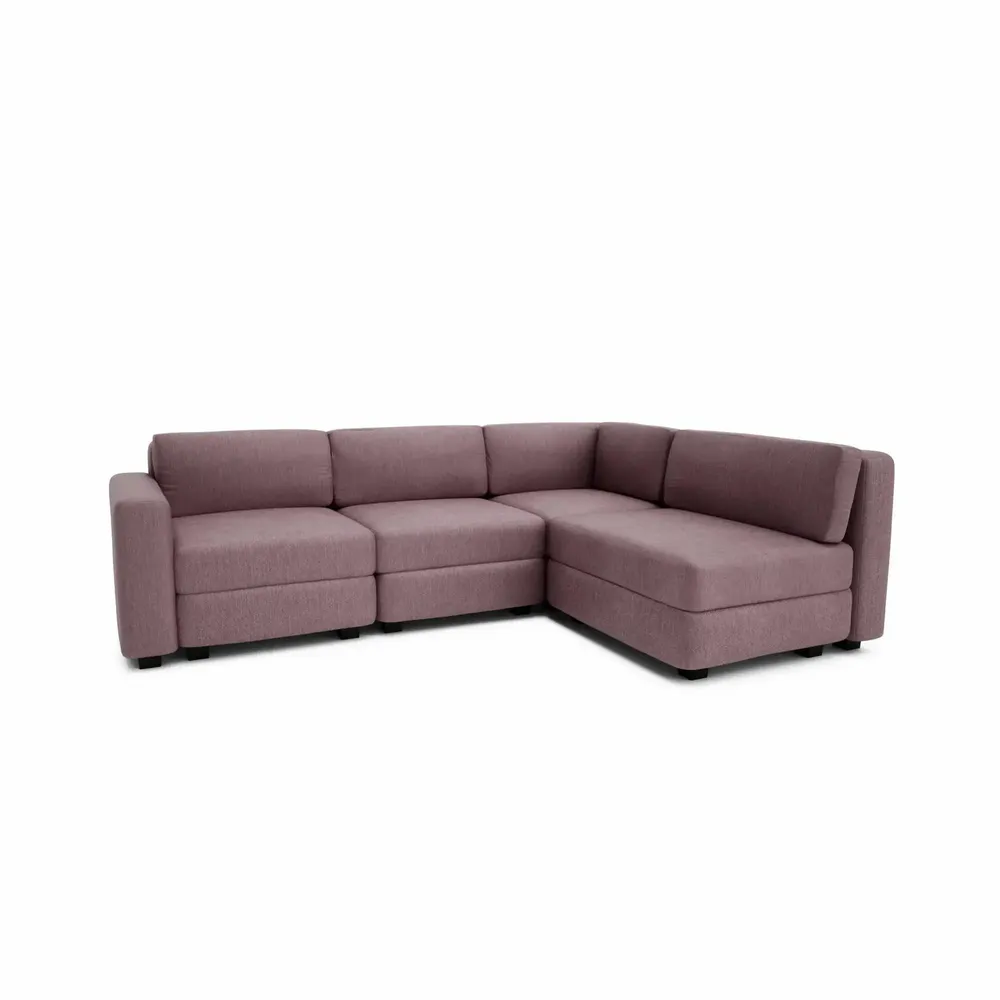 Sofas for hospitalities & contracts - 4-Seater Corner Modular Sofa GRACIA - Dusty Pink - CITY SOFA