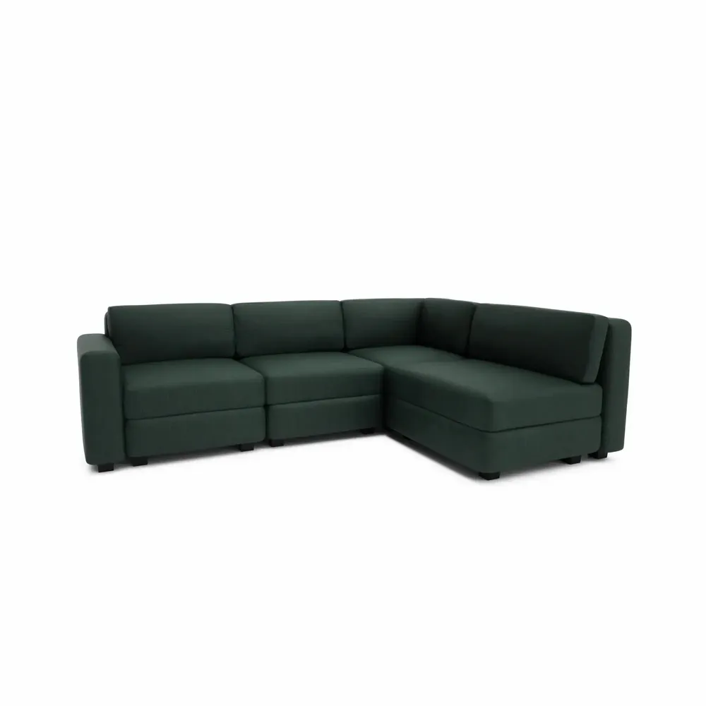 Sofas for hospitalities & contracts - 4-Seater Corner Modular Sofa GRACIA - Green - CITY SOFA
