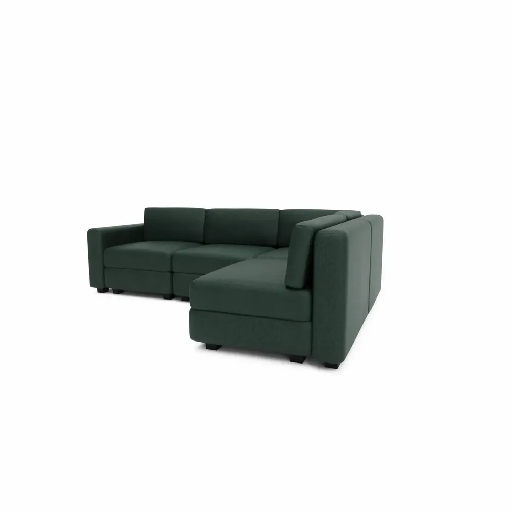 Sofas for hospitalities & contracts - 4-Seater Corner Modular Sofa GRACIA - Green - CITY SOFA
