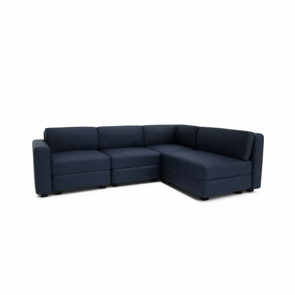 Canapés pour collectivités - Canapé d'angle modulable 4 places GRACIA - Bleu foncé - CITY SOFA