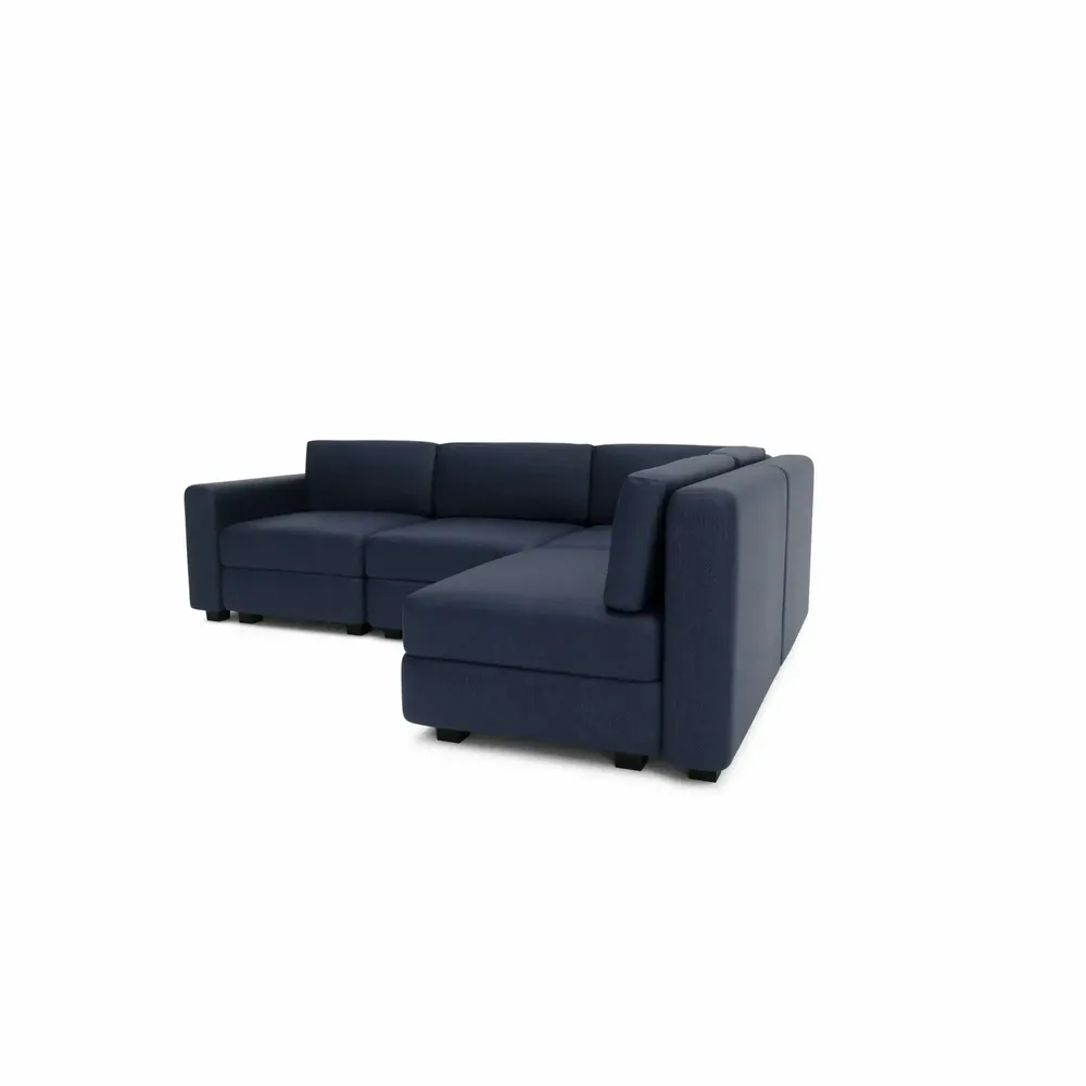 Canapés pour collectivités - Canapé d'angle modulable 4 places GRACIA - Bleu foncé - CITY SOFA