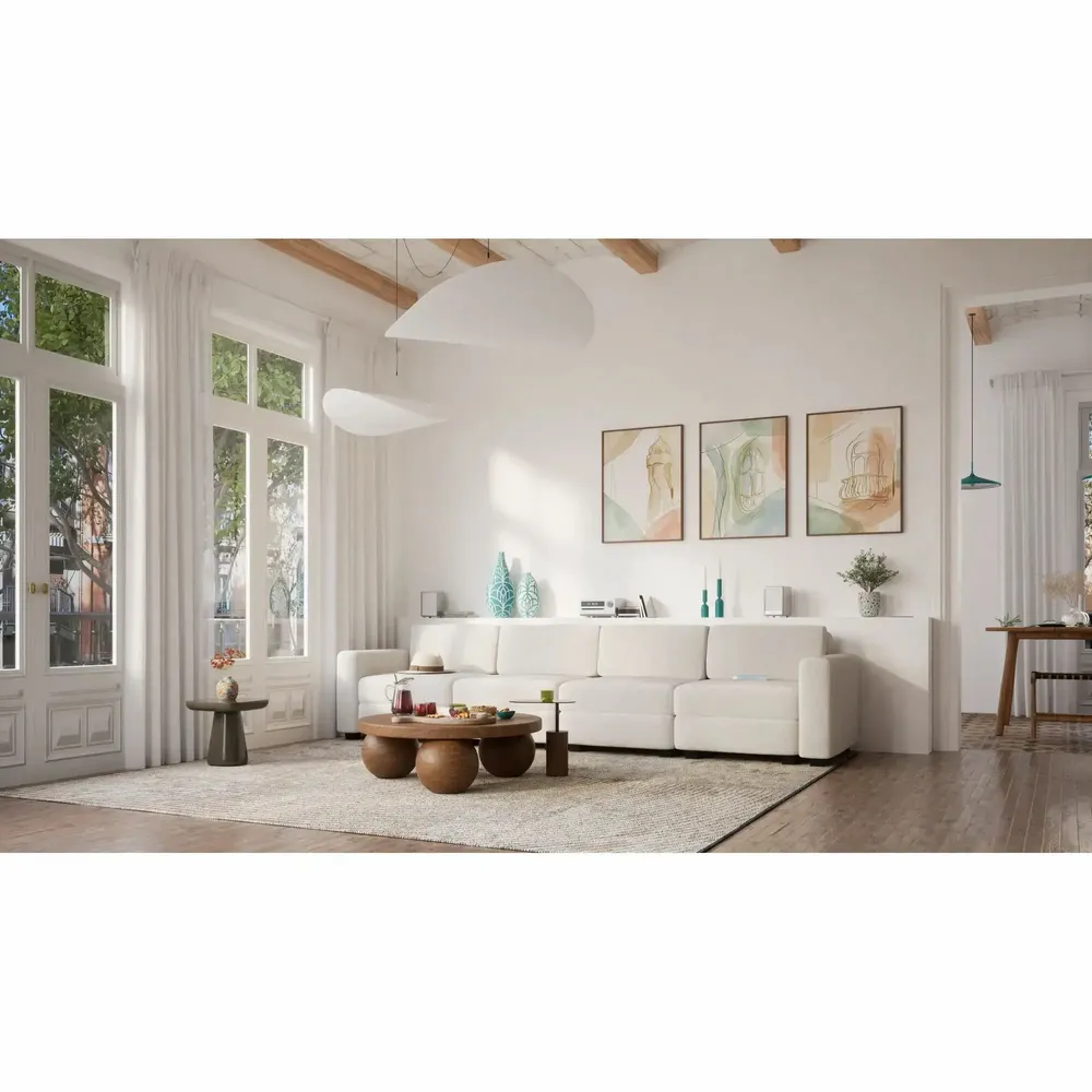 Canapés pour collectivités - Canapé modulable 4 places GRACIA - Beige crème - CITY SOFA