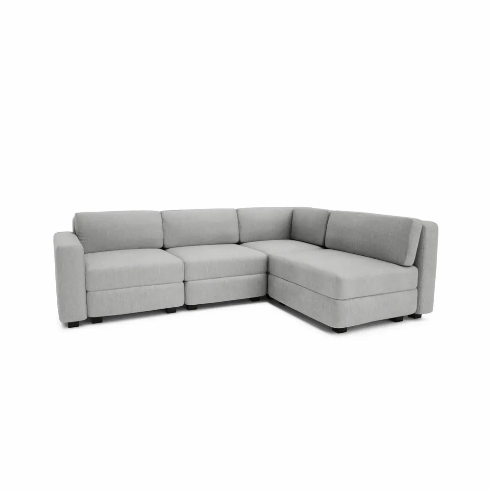 Sofas for hospitalities & contracts - 4-Seater Corner Modular Sofa GRACIA - Grey - CITY SOFA