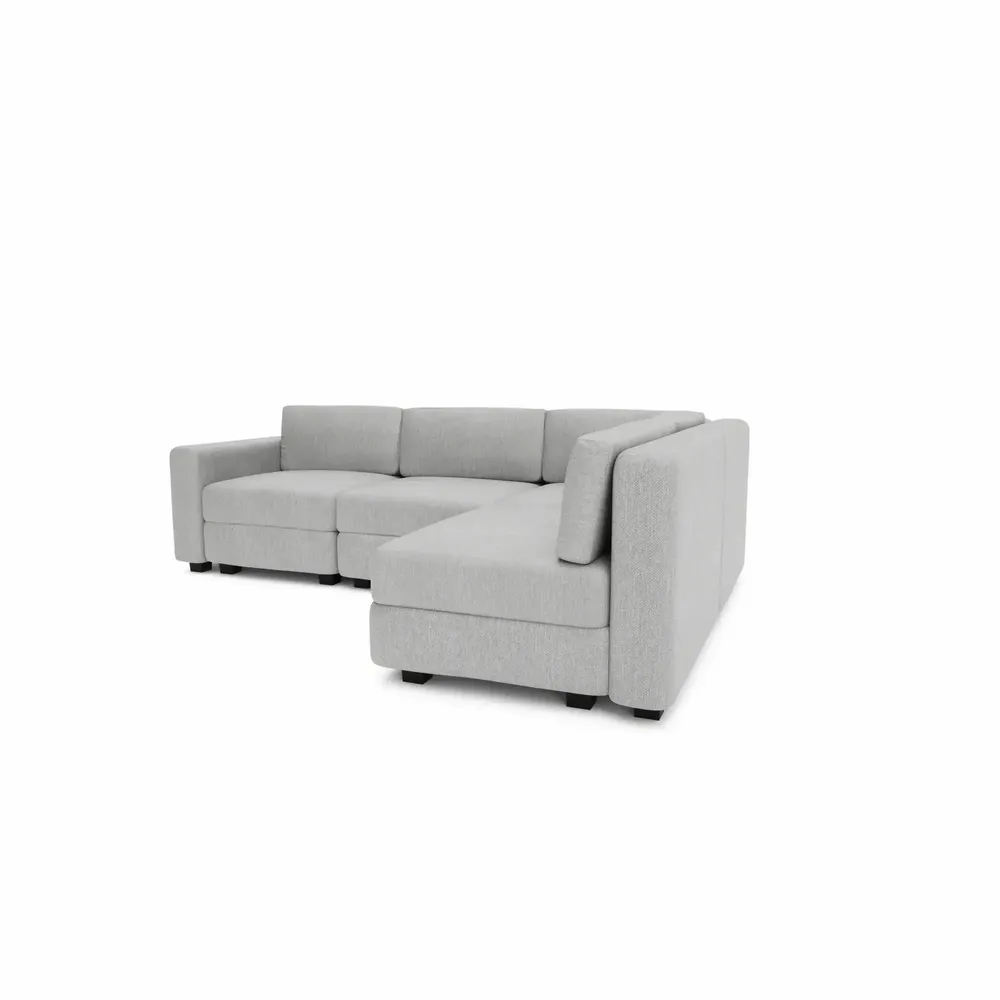 Sofas for hospitalities & contracts - 4-Seater Corner Modular Sofa GRACIA - Grey - CITY SOFA