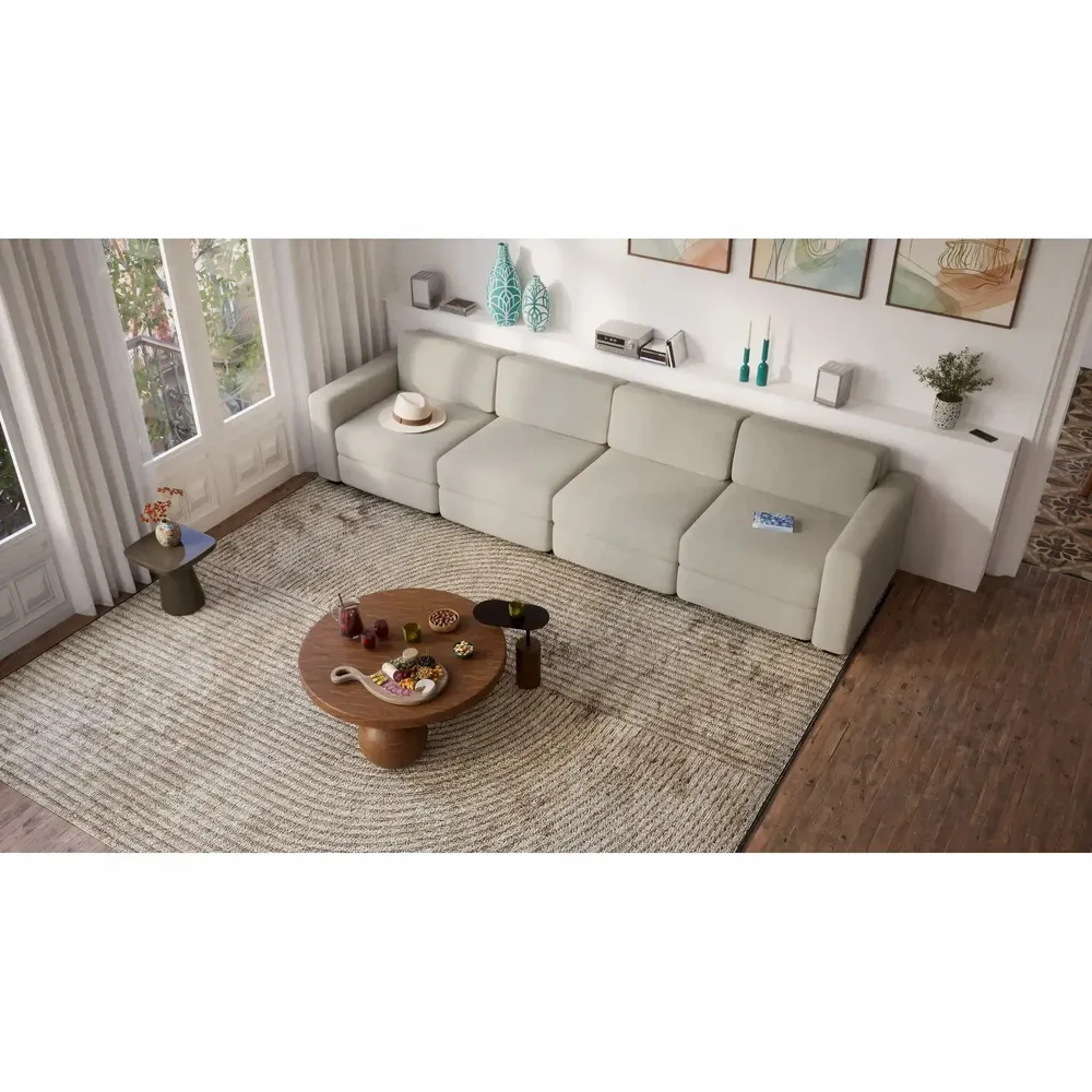 Sofas for hospitalities & contracts - 4-Seater Modular Sofa GRACIA - Beige Grey - CITY SOFA