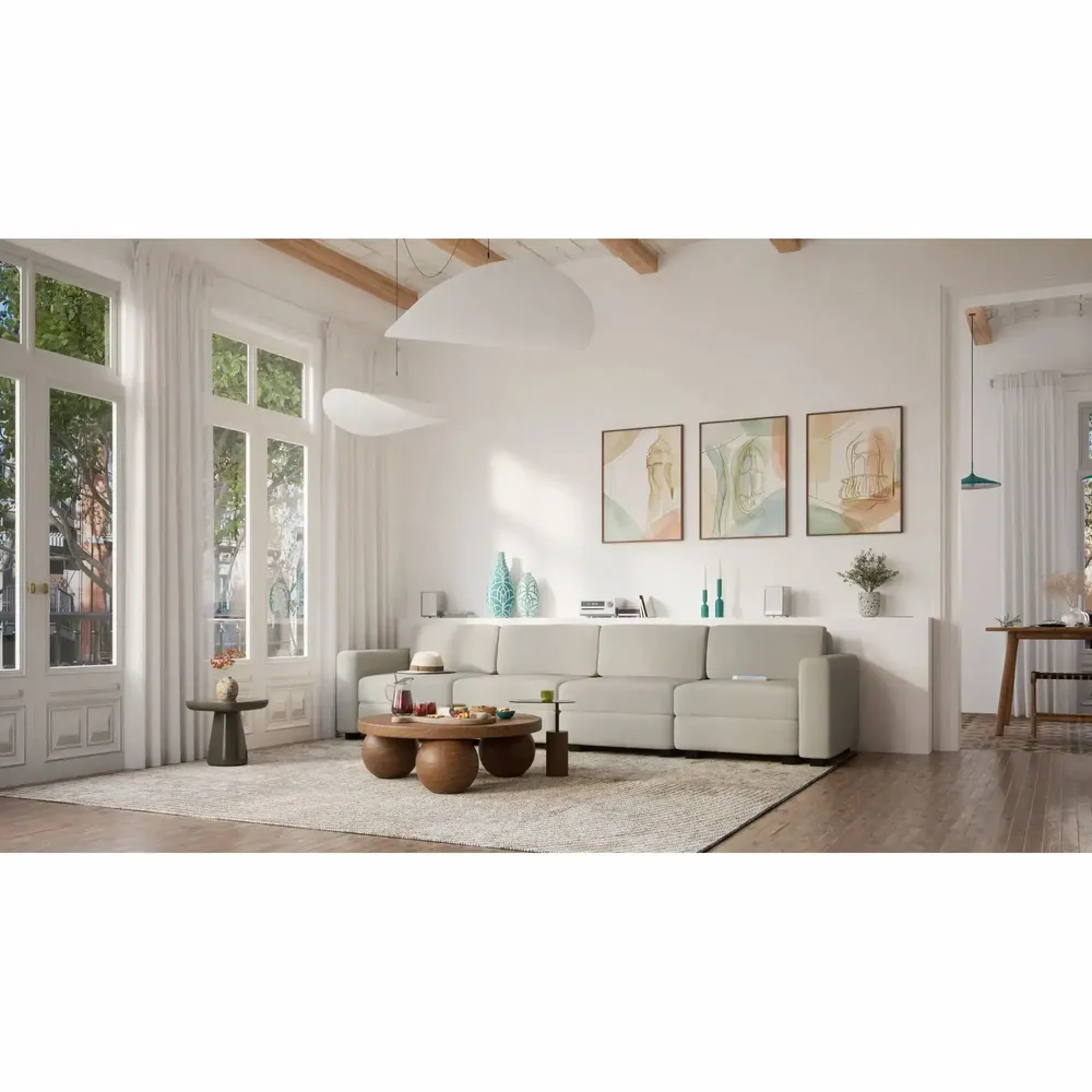 Sofas for hospitalities & contracts - 4-Seater Modular Sofa GRACIA - Beige Grey - CITY SOFA