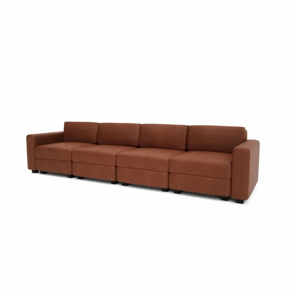 Sofas for hospitalities & contracts - 4-Seater Modular Sofa GRACIA - Terracotta - CITY SOFA