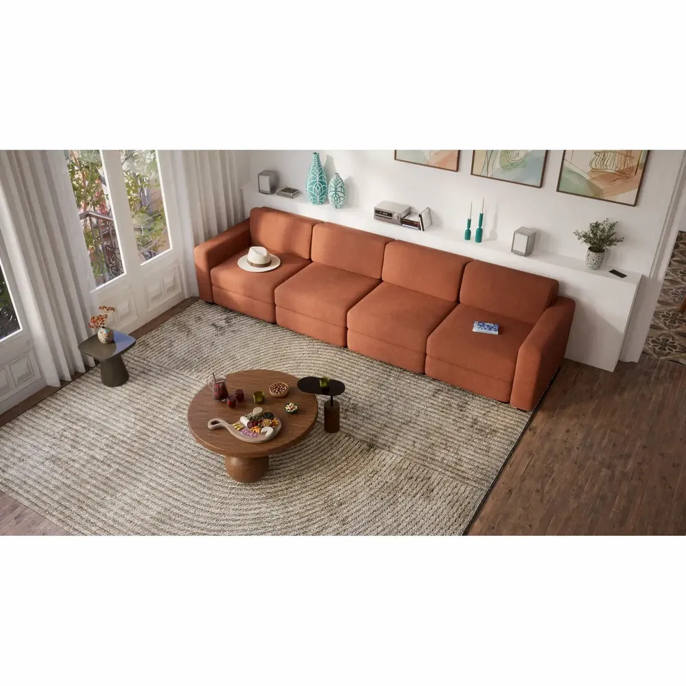 Sofas for hospitalities & contracts - 4-Seater Modular Sofa GRACIA - Terracotta - CITY SOFA