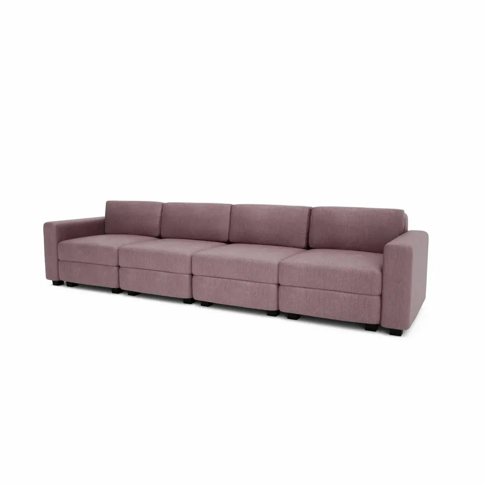 Sofas for hospitalities & contracts - 4-Seater Modular Sofa GRACIA - Dusty Pink - CITY SOFA