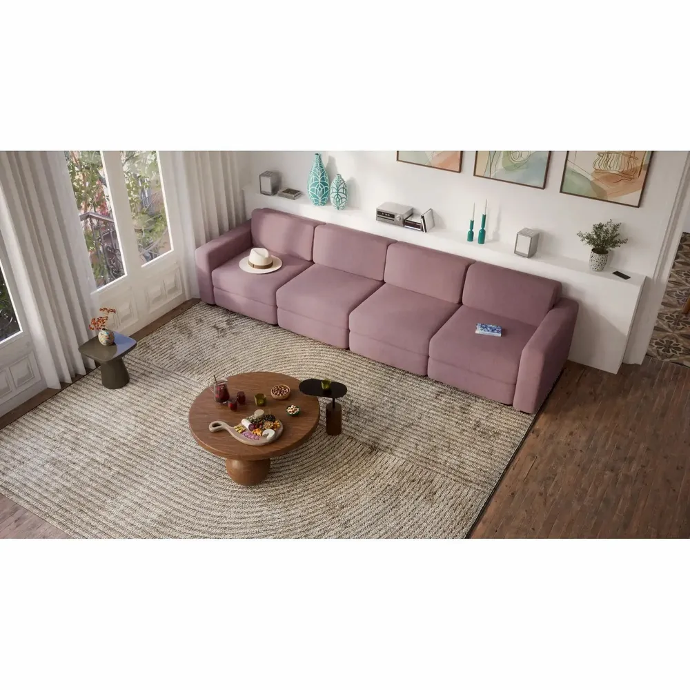 Sofas for hospitalities & contracts - 4-Seater Modular Sofa GRACIA - Dusty Pink - CITY SOFA