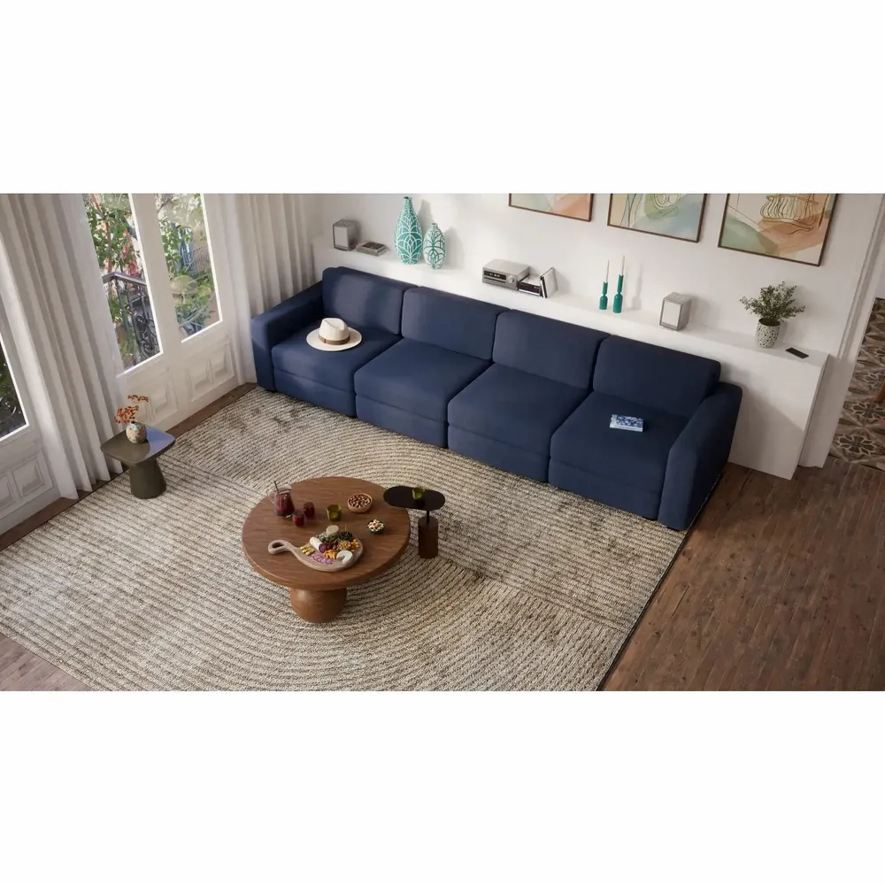 Sofas for hospitalities & contracts - 4-Seater Modular Sofa GRACIA - Dark Blue - CITY SOFA