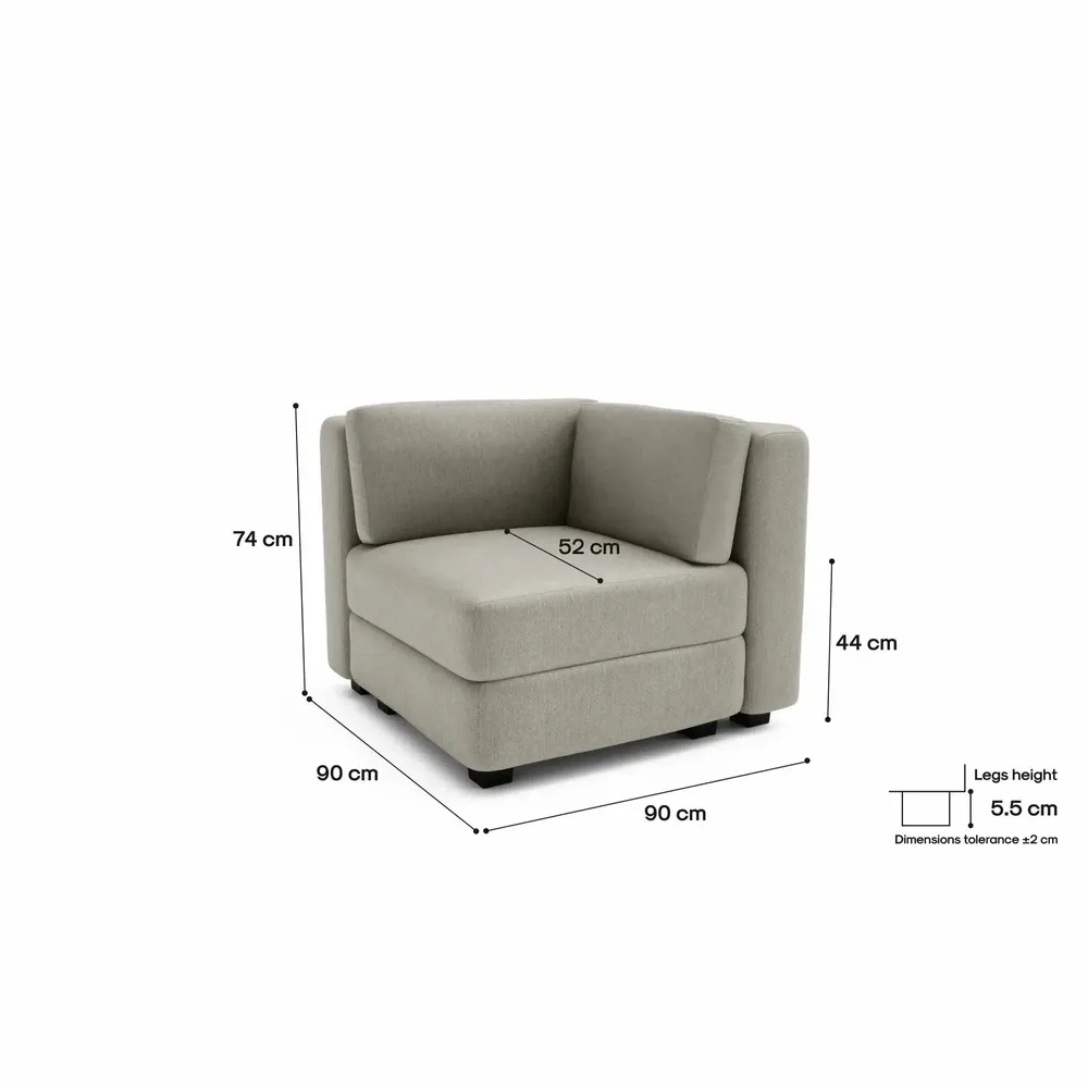 Sofas for hospitalities & contracts - Modular Sofa GRACIA - Corner Module - Beige Grey - CITY SOFA