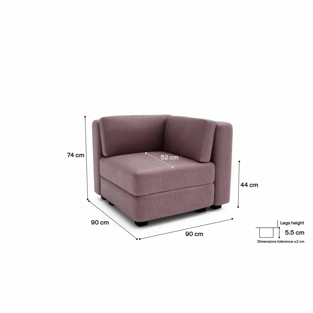 Sofas for hospitalities & contracts - Modular Sofa GRACIA - Corner Module - Dusty Pink - CITY SOFA