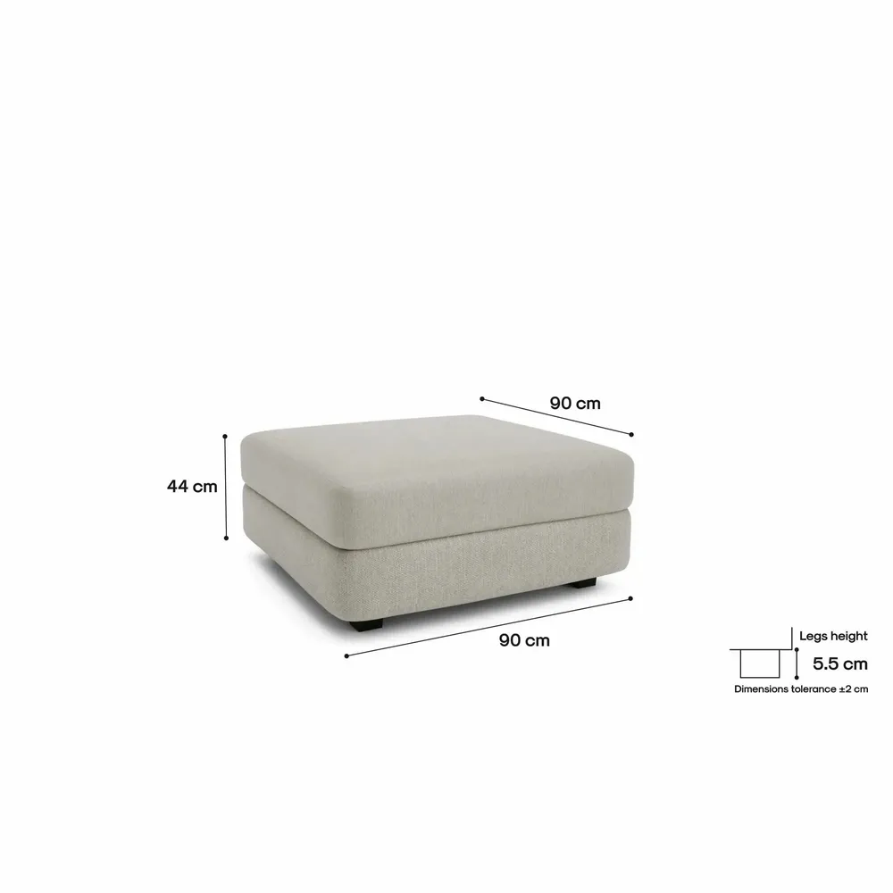 Sofas for hospitalities & contracts - Modular Sofa GRACIA - Large Pouf Module - Beige Grey - CITY SOFA