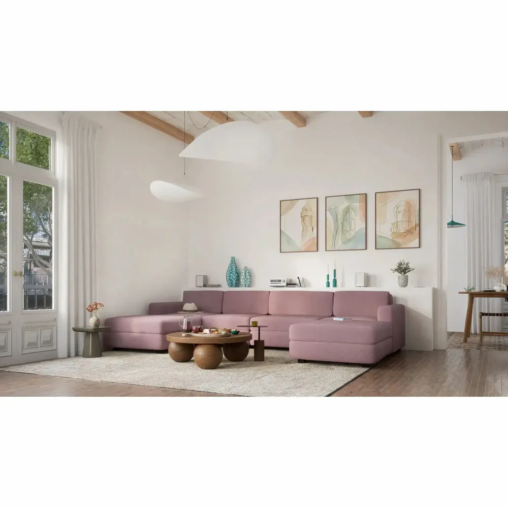 Sofas for hospitalities & contracts - Modular Sofa GRACIA - Large Pouf Module - Dusty Pink - CITY SOFA