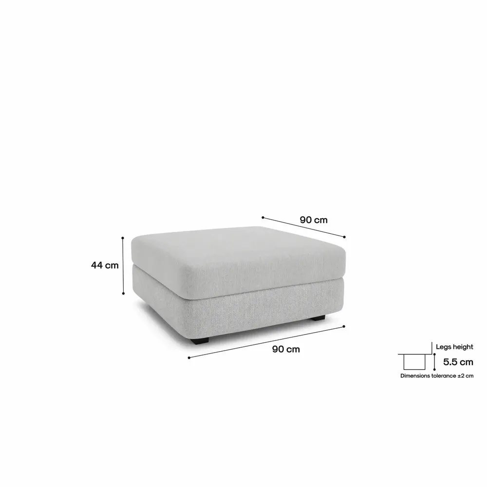 Sofas for hospitalities & contracts - Modular Sofa GRACIA - Large Pouf Module - Grey - CITY SOFA