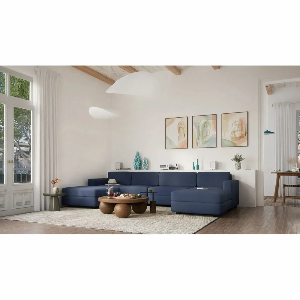 Sofas for hospitalities & contracts - Modular Sofa GRACIA - Large Pouf Module - Dark Blue - CITY SOFA