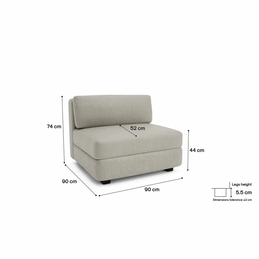 Sofas for hospitalities & contracts - Modular Sofa GRACIA - Large Single Module - Beige Grey - CITY SOFA
