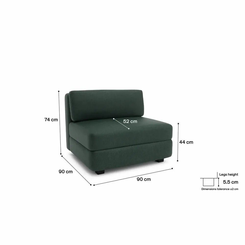 Sofas for hospitalities & contracts - Modular Sofa GRACIA - Large Single Module - Green - CITY SOFA