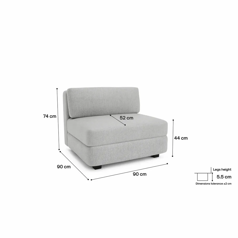 Sofas for hospitalities & contracts - Modular Sofa GRACIA - Large Single Module - Grey - CITY SOFA